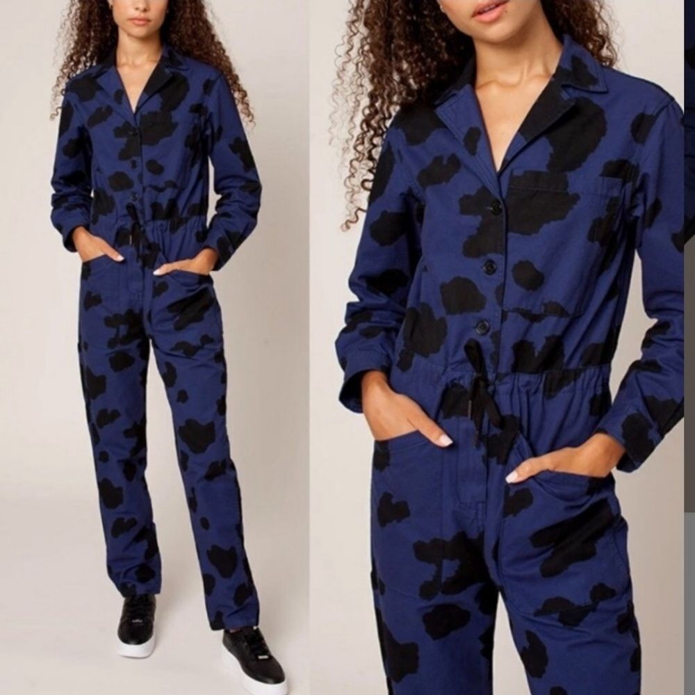 Rachel Antonoff Ziggy Cow Print Jumpsuit